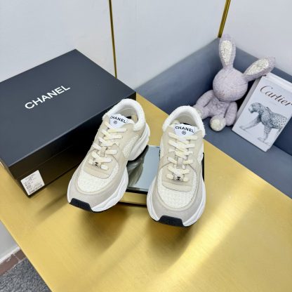 Chanel unisex couple's light yellow brown casual dad shoes - Image 5