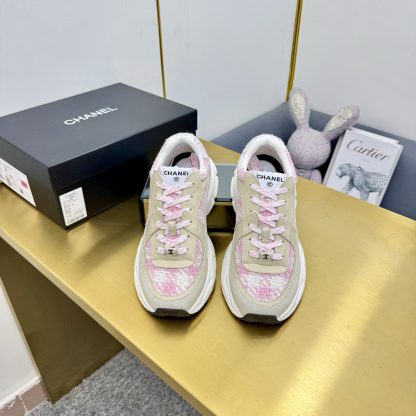 Chanel unisex couple's apricot with pink casual dad shoes - Image 5