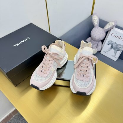 Chanel unisex couple's pink with apricot casual dad shoes - Image 5