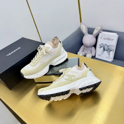 Chanel unisex couple's light green with white casual dad shoes - Image 5