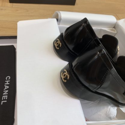 Chanel early spring season new retro style black small square head loafers - Image 5