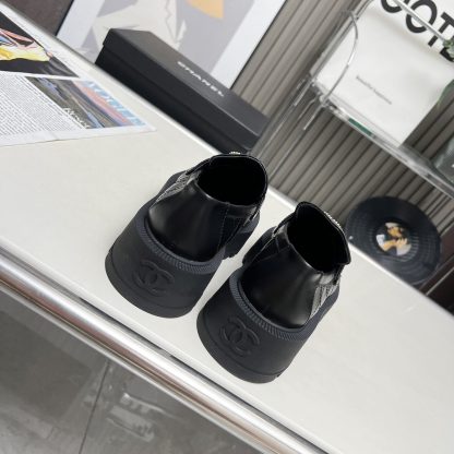 Chanel autumn and winter series new retro style small round head black loafers - Image 5