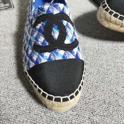 Chanel blue and white checkered numb casual shoes - Image 4