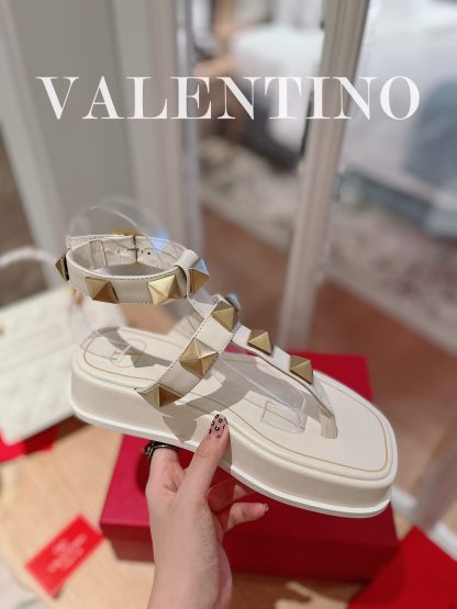 VALENTINO Metallic Studded Platform Sandals - Image 5