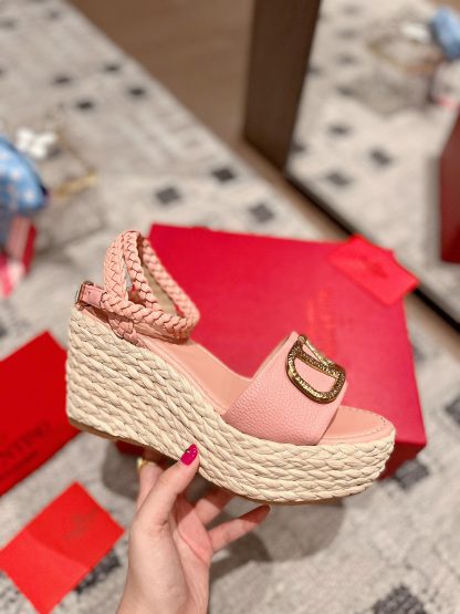 VALENTINO Braided rope wedge sandals - Image 5