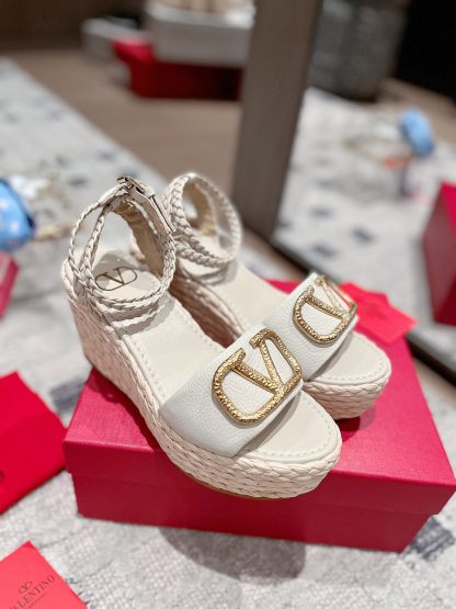 VALENTINO Braided rope wedge sandals - Image 5