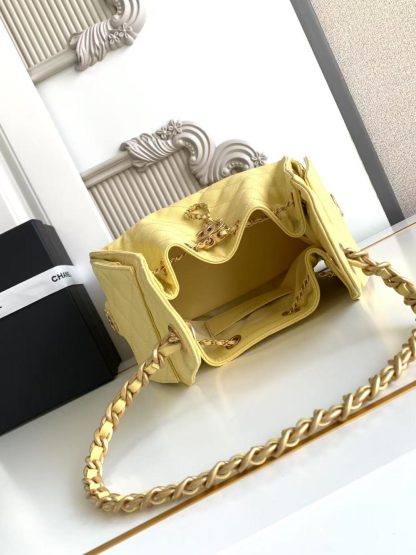 Chanel hobo underarm bag vintage coin button drawstring bucket bag - Image 5