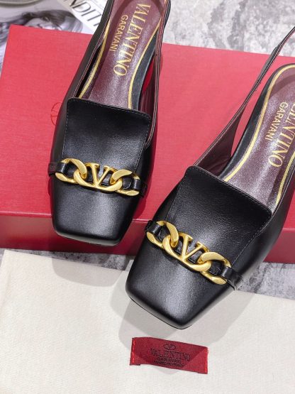 VALENTINO Gold V-Chain High Heels - Image 5