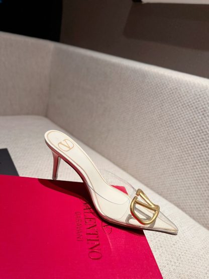 VALENTINO exquisite V buckle transparent film sandals high heels - Image 5