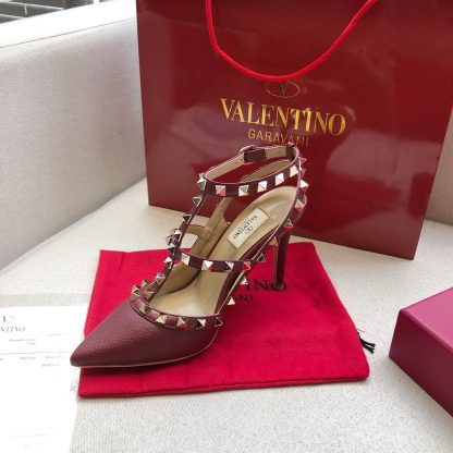 VALENTINO Litchi leather series elegant high heels - Image 5