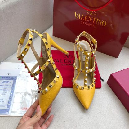 VALENTINO Litchi leather series elegant high heels - Image 4