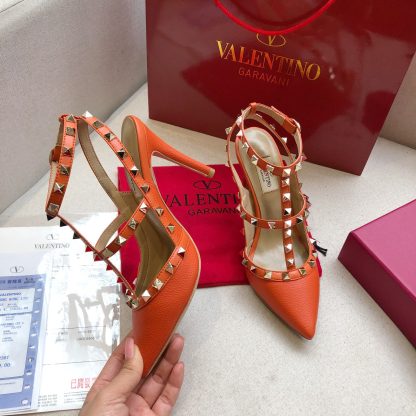 VALENTINO Litchi leather series elegant high heels - Image 5