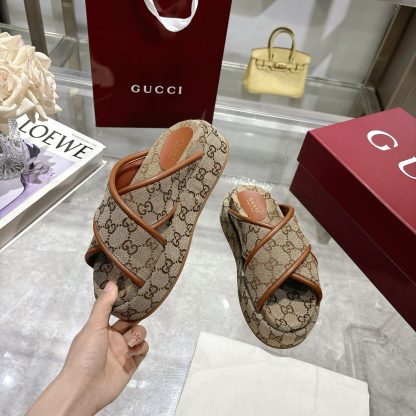 Gucci Women's New GG Cross-over Platform Sandals - Image 5