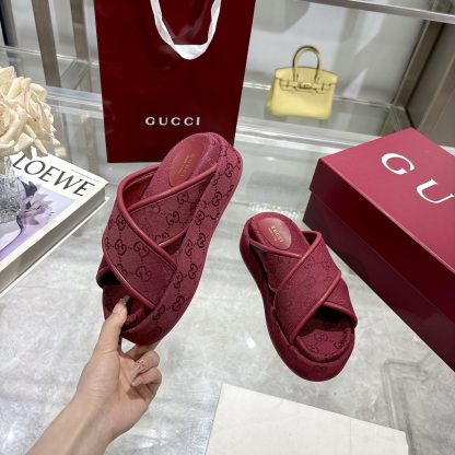 Gucci Women's New GG Cross-over Platform Sandals - Image 5
