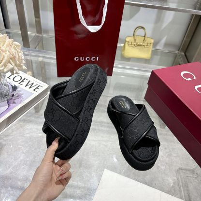 Gucci Women's New GG Cross-over Platform Sandals - Image 5