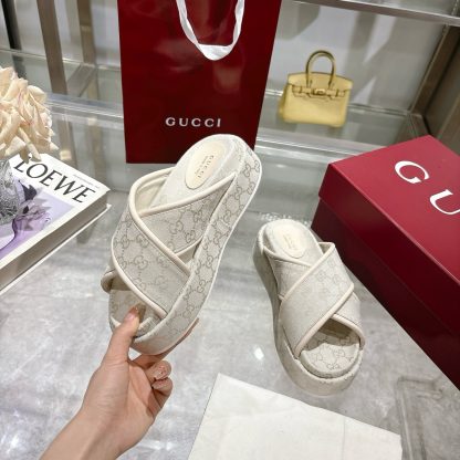 Gucci Women's New GG Cross-over Platform Sandals - Image 4