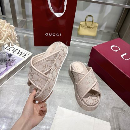 Gucci Women's New GG Cross-over Platform Sandals - Image 5