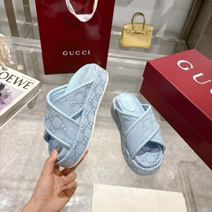 Gucci Women's New GG Cross-over Platform Sandals - Image 5