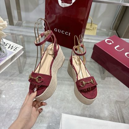 Gucci Women's Horsebit Flat Mid-Heel Platform Sandals - Image 5