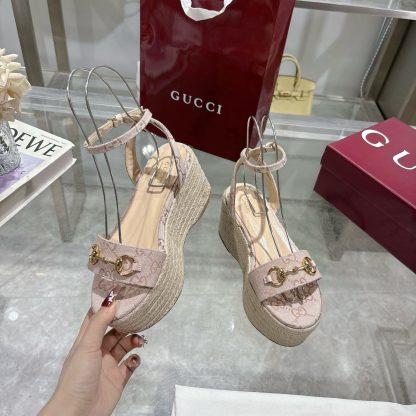 Gucci Women's Horsebit Flat Mid-Heel Platform Sandals - Image 5