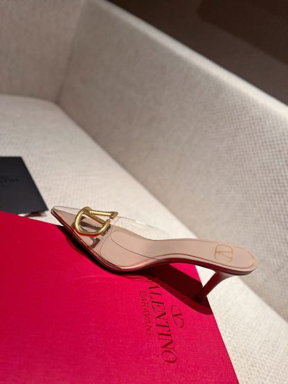 VALENTINO Fashion V Buckle Transparent Film High Heels Sandals - Image 5