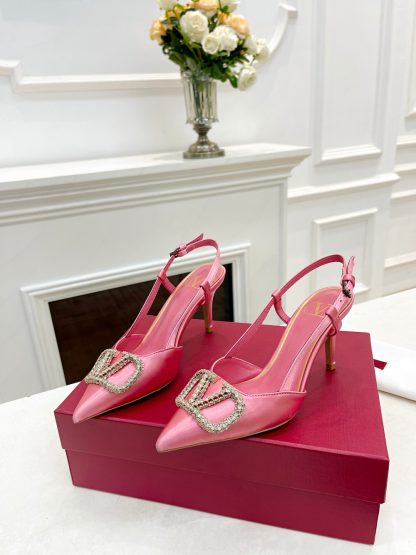 VALENTINO Rhinestone Buckle Elegant High Heels - Image 5