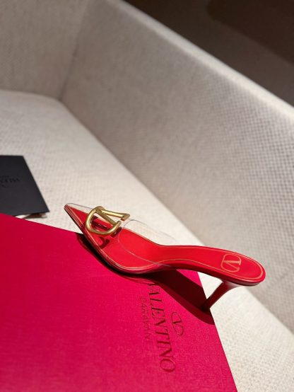 VALENTINO exquisite V buckle transparent film sandals high heels - Image 5