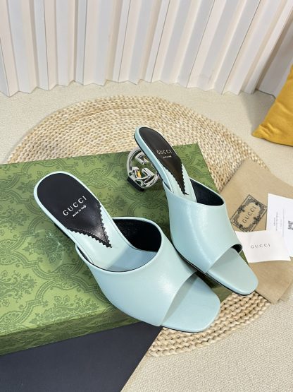 Gucci Double G round heel sandals - Image 5