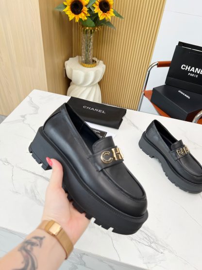 Chanel autumn and winter black lightweight and comfortable loafers thick sole 6cm - Image 5