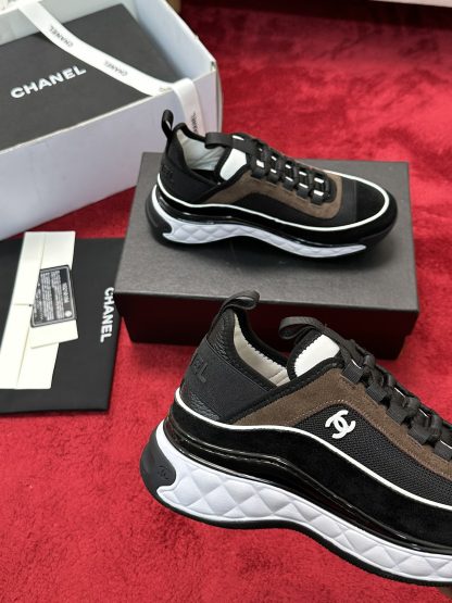 Chanel Unisex Couple Brown Mix Classic Casual Sneakers - Image 5
