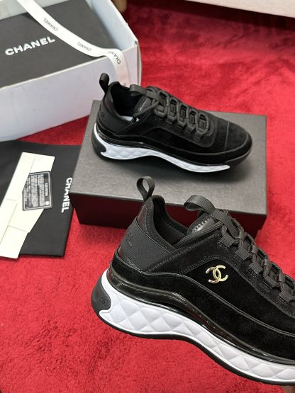 Chanel black mix and match classic casual sneakers for men and women - Image 5