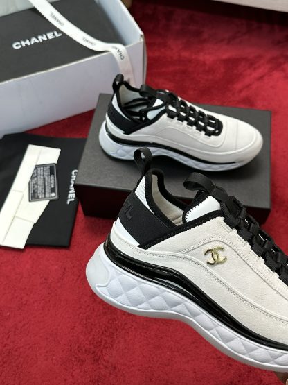 Chanel white men's and women's couple's mixed craft embroidery style versatile casual sports shoes - Image 5