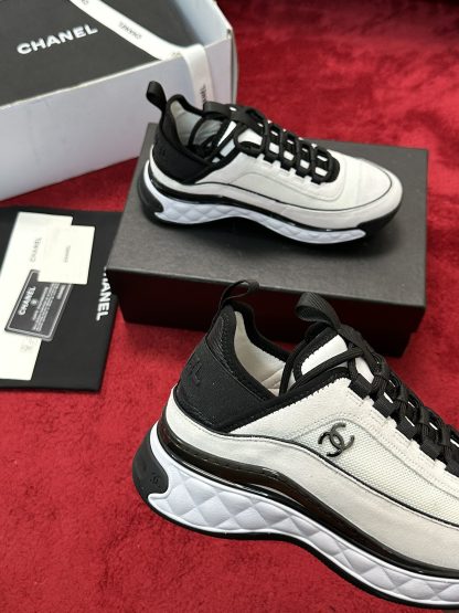 Chanel white and black men and women couple style mixed craftsmanship embroidery style versatile casual sports shoes - Image 5