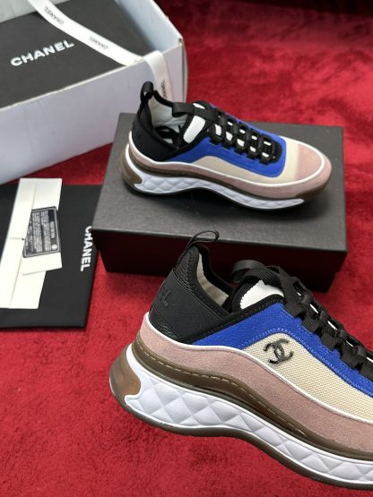 Chanel blue and black men and women couples mix and match craft embroidery style versatile casual sports shoes - Image 5