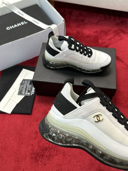 Chanel men's and women's couple's white and black mixed craft embroidery style versatile casual sports shoes - Image 4