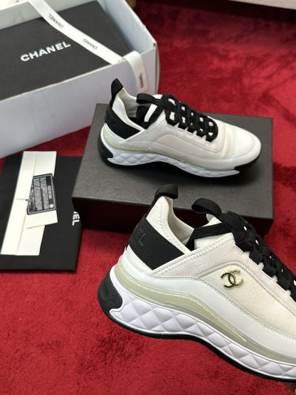 Chanel men's and women's couple's black and white mixed craft embroidery style versatile casual sports shoes - Image 4