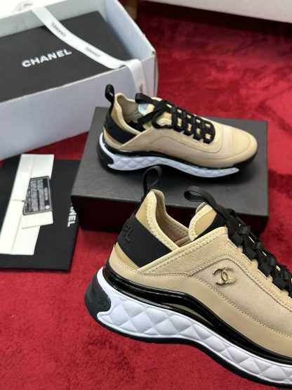 Chanel men's and women's couple's versatile fashionable apricot color mix and match casual sports shoes - Image 4