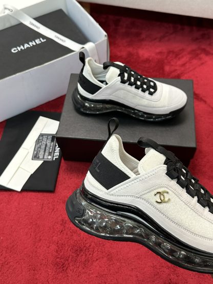 Chanel men's and women's couple's white and black mix and match classic fashion casual sports shoes - Image 5