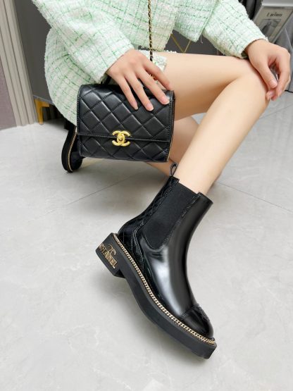 Chanel autumn and winter heavy black fashionable simple Chelsea boots - Image 5