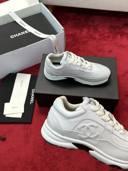 Chanel white craft embroidery style fashion casual sports shoes - Image 5