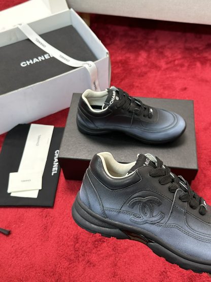 Chanel black craft embroidery style fashion casual sports shoes - Image 5