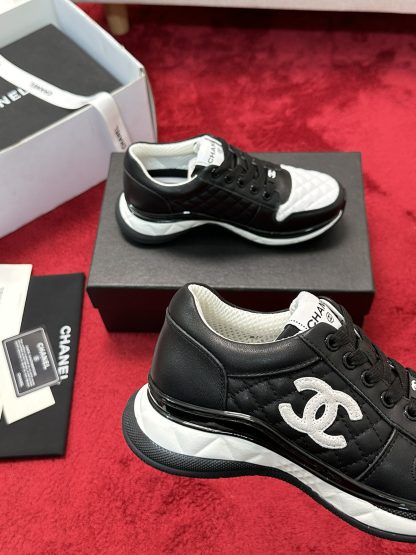 Chanel black and white craft embroidery style fashion casual sports shoes - Image 5