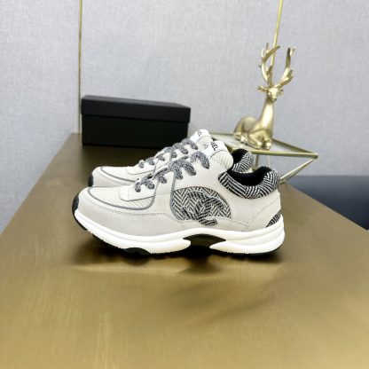 Chanel Classic Fashion Grey Black Casual Sneakers - Image 5