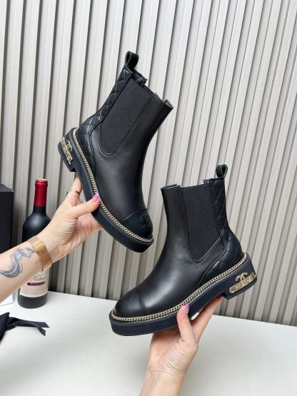 Chanel autumn and winter heavy-duty popular black exquisite Chelsea boots - Image 5