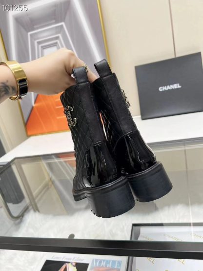Chanel autumn and winter black leather Martin boots - Image 3