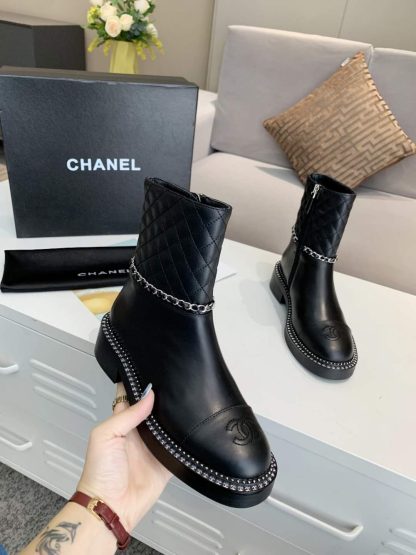 Chanel Black Classic Luxury Soft Comfort Boots - Image 4