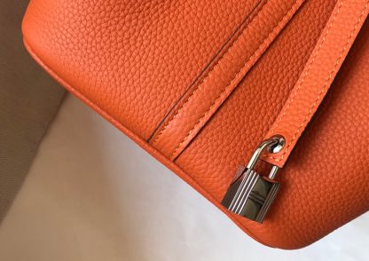 Hermès Sunset Orange Cowhide Basket Bag - Image 5