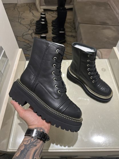 Chanel autumn and winter high-end custom classic luxury black boots - Image 5