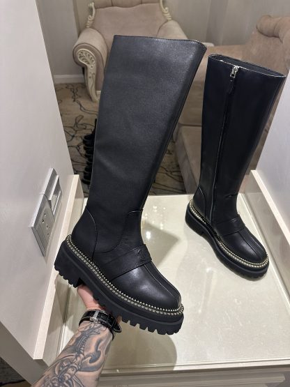 Chanel black autumn and winter high-end classic luxury leather boots - Image 5