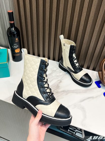Chanel's latest boots from the Paris catwalk in beige and black - Image 4